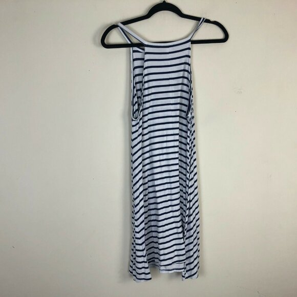 Old Navy M Smock Dress Sleeveless Striped Short Casual Round Neck Womens Stretch - Picture 2 of 4